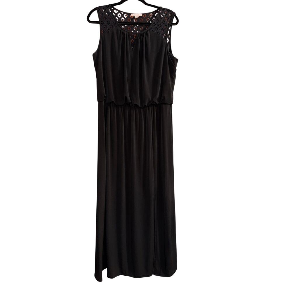 DressBarn DB Women's Plus Size Black Crochet Maxi Dress Tank Top Size 16